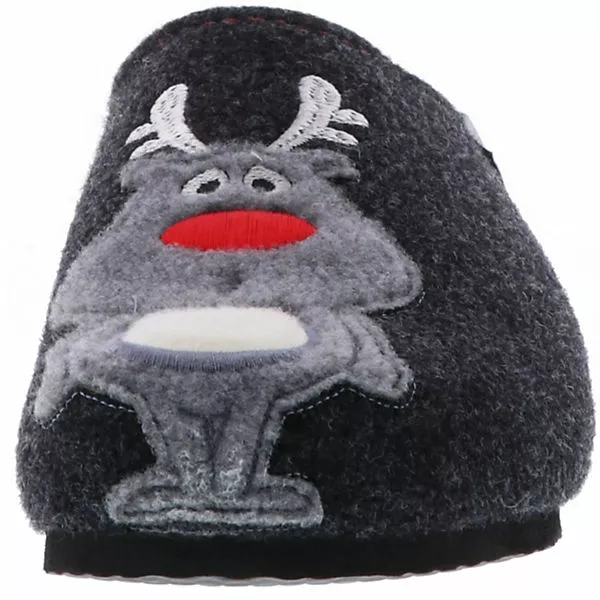 Tofee Damen Hausschuhe Pantoffeln Naturwollfilz Rentier Anthrazit - Anthrazit 6 Tofee Damen Hausschuhe Pantoffeln Naturwollfilz Rentier Anthrazit - Anthrazit – Bild 4