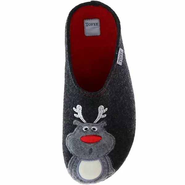 Tofee Damen Hausschuhe Pantoffeln Naturwollfilz Rentier Anthrazit - Anthrazit 9 Tofee Damen Hausschuhe Pantoffeln Naturwollfilz Rentier Anthrazit - Anthrazit – Bild 7