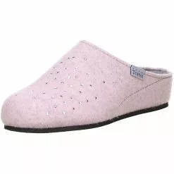 Tofee Damen Hausschuhe Pantoffeln Naturwollfilz (Glitzersteine) Rosa