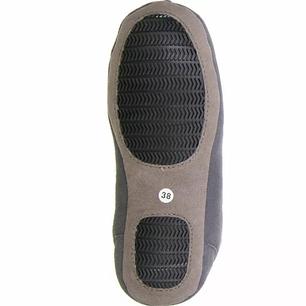 San Bernardo Damen Hausschuhe Echtleder Anthrazit 5 San Bernardo Damen Hausschuhe Echtleder Anthrazit – Bild 3