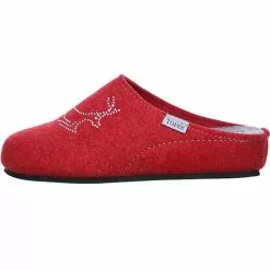 Tofee Damen Hausschuhe Pantoffeln Naturwollfilz (Hirsch) Rot - Rot -Schuhladen 10002459 05