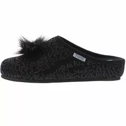 Tofee Damen Hausschuhe Pantoffeln Naturwollfilz Schwarz - Schwarz -Schuhladen 12669409 05