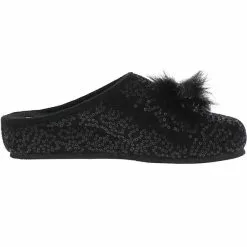 Tofee Damen Hausschuhe Pantoffeln Naturwollfilz Schwarz - Schwarz -Schuhladen 12669409 06
