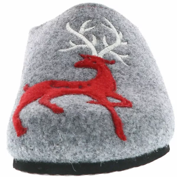Tofee Damen Hausschuhe Pantoletten Pantoffeln Slipper Naturwollfilz (Hirsch) Grau - Grau 6 Tofee Damen Hausschuhe Pantoletten Pantoffeln Slipper Naturwollfilz (Hirsch) Grau - Grau – Bild 4