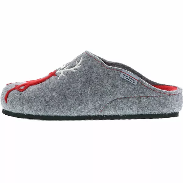 Tofee Damen Hausschuhe Pantoletten Pantoffeln Slipper Naturwollfilz (Hirsch) Grau - Grau 7 Tofee Damen Hausschuhe Pantoletten Pantoffeln Slipper Naturwollfilz (Hirsch) Grau - Grau – Bild 5