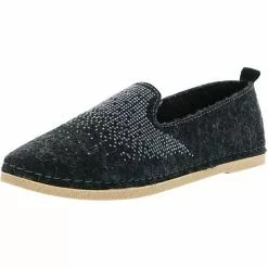 Inblu Damen Espadrilles Hausschuhe Slipper Schwarz/grau - Grau
