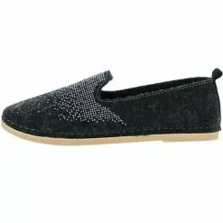 Inblu Damen Espadrilles Hausschuhe Slipper Schwarz/grau - Grau -Schuhladen 15450693 05