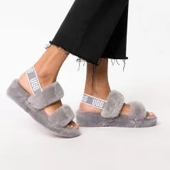 Ugg W Oh Yeah Lammfell-Hausschuhe - Grau -Schuhladen 17851251 02