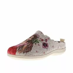 XAVER LUIS Hausschuhe GABRIELA - Filzhausschuhe Mit Modischem Dirndl-Druck Hüttenschuhe -Schuhladen 21306405 02
