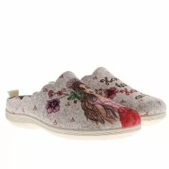 XAVER LUIS Hausschuhe GABRIELA - Filzhausschuhe Mit Modischem Dirndl-Druck Hüttenschuhe -Schuhladen 21306405 03