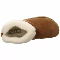 Rohde Damen Hausschuhe Slipper Hausschuh Gemütlich Puschen Veloursleder Uni Hausschuhe -Schuhladen 22338878 05