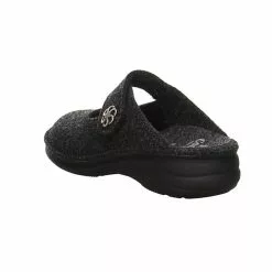 Finn Comfort Hausschuhe Wohnungsschuhe Brig Hausschuh Gemütlich Puschen Schmuckelemente Textil Uni Hausschuhe - Anthrazit -Schuhladen 22345266 04