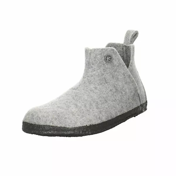 Birkenstock Damen Hausschuhe Slipper Andermatt Hüttenschuh Gemütlich Puschen Textil Uni Hausschuhe - Hellgrau 3 Birkenstock Damen Hausschuhe Slipper Andermatt Hüttenschuh Gemütlich Puschen Textil Uni Hausschuhe - Hellgrau