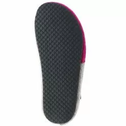 Tofee Damen Hausschuhe Pantoffeln Pantoletten Naturwollfilz (Wolke) Grau/pink/fuchsia - Grau -Schuhladen 23336886 03
