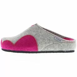 Tofee Damen Hausschuhe Pantoffeln Pantoletten Naturwollfilz (Wolke) Grau/pink/fuchsia - Grau -Schuhladen 23336886 05