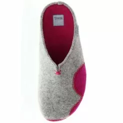 Tofee Damen Hausschuhe Pantoffeln Pantoletten Naturwollfilz (Wolke) Grau/pink/fuchsia - Grau -Schuhladen 23336886 07