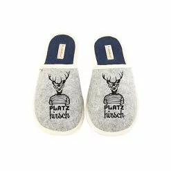 Adelheid Platzhirsch Filzpantoffel - Silbergrau