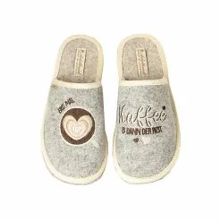 Adelheid Erst Mal Kaffee Filzpantoffel - Grau
