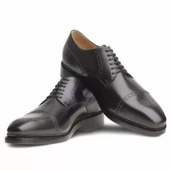 László BUDAPEST Alessio Zwiegenähter Quarter-Brogue Derby Handgefertigt In Eigener Manufaktur - Schwarz 16 László BUDAPEST Alessio Zwiegenähter Quarter-Brogue Derby Handgefertigt In Eigener Manufaktur - Schwarz -Schuhladen 25683492 02