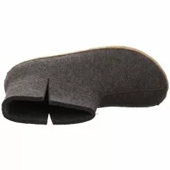 Haflinger Herren Hausschuhe Slipper Hausschuh Gemütlich Puschen Textil Uni Hausschuhe - Anthrazit -Schuhladen 27399991 08