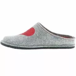 Tofee Damen Hausschuhe Pantoffeln Pantoletten Slipper Naturwollfilz Glitzer (Herz) Grau - Grau -Schuhladen 27714087 05