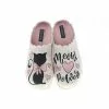 Cosero Damen Hausschuhe Pantoletten Pantoffeln Glitzeroptik Katze Meow Power Beige/rosa/mehrfarbig - Beige -Schuhladen 28478899 01