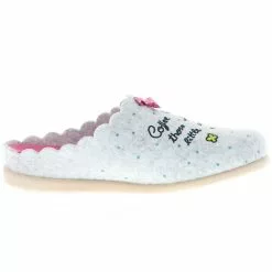 Cosero Damen Hausschuhe Pantoletten Pantoffeln Kaffee Coffee Tasse Grau/orange/rosa/mehrfarbig - Grau -Schuhladen 28478901 06