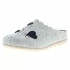 Cosero Damen Hausschuhe Pantoletten Pantoffeln Herzen Blumen Grau/schwarz - Grau -Schuhladen 28478907 01