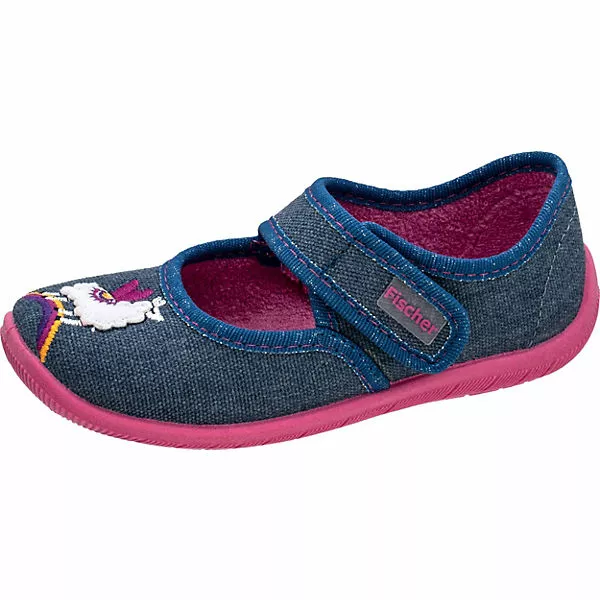 Fischer-Markenschuh Baby Hausschuhe MELLY Für Mädchen - Blau-kombi 3 Fischer-Markenschuh Baby Hausschuhe MELLY Für Mädchen - Blau-kombi