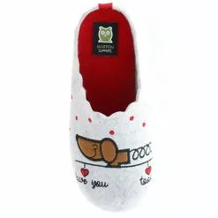 MARPEN SLIPPERS Damen Hausschuhe Pantoletten Pantoffeln Hund Weiß/grau - Weiß 15 MARPEN SLIPPERS Damen Hausschuhe Pantoletten Pantoffeln Hund Weiß/grau - Weiß -Schuhladen 29140445 07