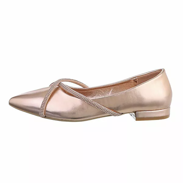 Ital-Design Klassische Ballerinas , Blockabsatz, Strass 3 Ital-Design Klassische Ballerinas , Blockabsatz, Strass