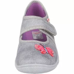 Superfit Hausschuhe BELINDA WMS Weite M Für Mädchen, Schmetterlinge - Grau Modell 1 -Schuhladen 5629414 03