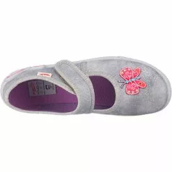Superfit Hausschuhe BELINDA WMS Weite M Für Mädchen, Schmetterlinge - Grau Modell 1 -Schuhladen 5629414 05