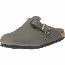 Birkenstock Boston Weichbettung Weit Geschlossene Hausschuhe - Grau/anthrazit